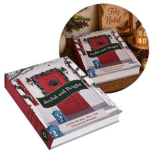 Livro Fake Natalino Decorativo Caixa Multiuso Christmas Grande 32x22cm com Fechamento Magnético