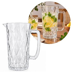 Jarra de Vidro Diamond Luxo 1,2 Litros Transparente - Praticasa