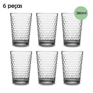 Jogo de Copos Nadir 265ml Batuque com 6 Unidades Vidro