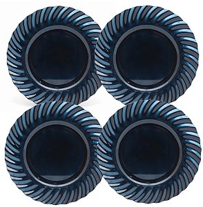 Jogo Sousplat Borda Wave Azul 33cm 4 Unidades - Yazi