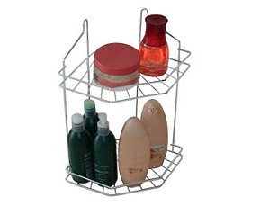 Suporte Cantoneira Porta Shampoo Aramado Cromado - Araminas