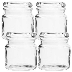 Jogo Pote Vidro com Tampa Hermética Borosilicato 140ml 4 Peças - Lyor