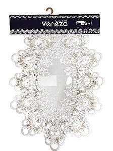Forro Centro de Mesa Renda Branco Veneza Premium 30x45cm - Jolitex