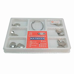 Kit Odontológico de Matrizes com Contorno Seccional Matriz 50 Pcs 6 Tipos Tor VM 1.298