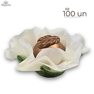 Kit 100 Forminhas Delicatta Papel - Off White