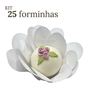 Kit 25 forminhas Bela Papel - Branca