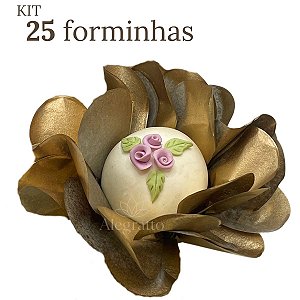 Kit 25 Forminhas Lunari Papel - Dourado
