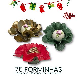 Kit 75 Forminhas Tema Natal - Delicatta