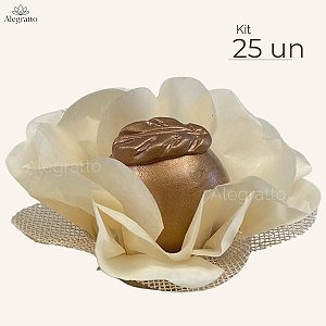 Kit 25 Forminhas Lunita Papel com tela - Bege