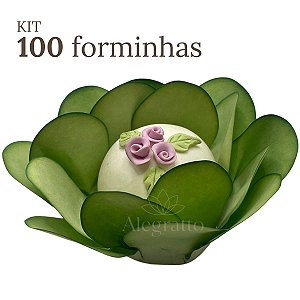 Kit 100 forminhas Bela Papel - Verde Musgo