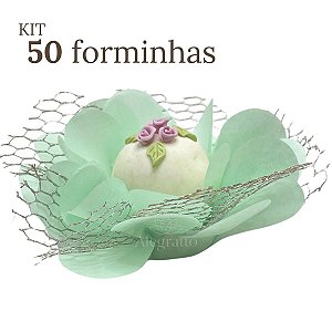 Kit 50 forminhas Imperial - Papel com tela - Verde Bebê SS05