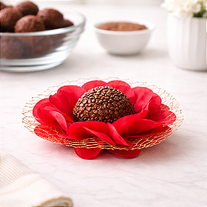 kit 50 forminhas Imperial - Papel com tela - Vermelho