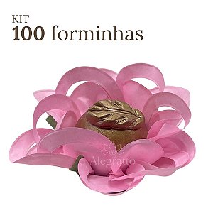 kit 100 forminhas Luna Papel  - Rosa
