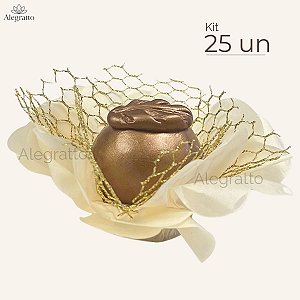 Kit 25 Forminha Imperial - Papel com tela - Bege - Sem sépala