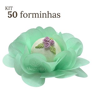 kit 50 forminha Delicatta Papel - Verde bebê SS05
