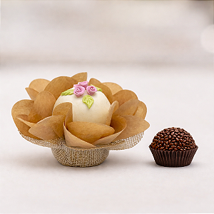 Kit 25 Forminha Lunita Papel com tela - Kraft