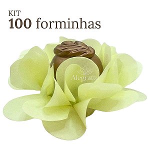 Kit 100 Forminhas Delicatta Papel - Amarelo Bebê SS07