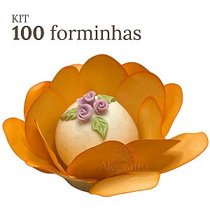 Kit 100 Forminhas Bela Papel - Laranja