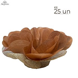 Kit 25 Forminhas Lunita Papel com tela - Caramelo