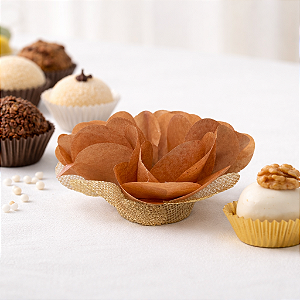 Kit 100 Forminhas Lunita Papel com tela - Caramelo