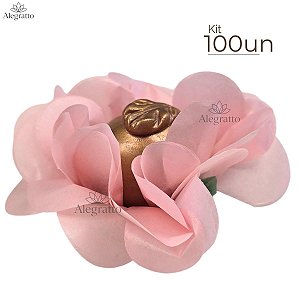 Kit 100 Forminhas Floratta Papel - Rosa