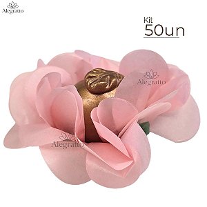 Kit 50 Forminhas Floratta Papel - Rosa