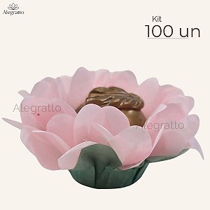 Kit 100 Forminhas Íris Papel - Rosa