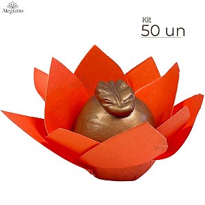 Kit 50 Forminhas Lottus Papel - Laranja