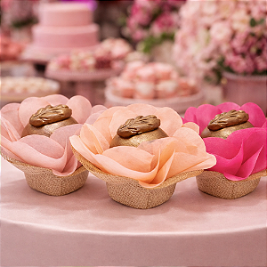 Forminha Lunita Papel com tela - Tons de rosa