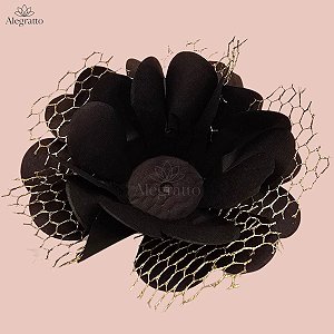 Flor Imperial - Papel com tela - Preta - Telinha prata ou dourada