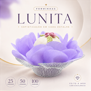 Forminha Lunita Papel com tela - Lilás com prata