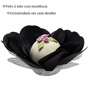 Forminha Lunita Papel com tela - Preto com prata