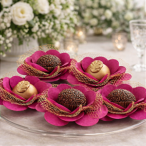 Flor Imperial - Papel com tela - Fucsia