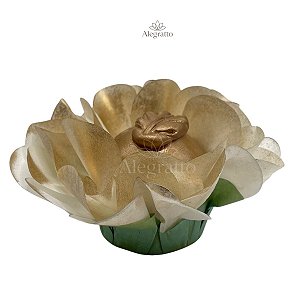 Forminha Delicatta Papel - Off White com dourado
