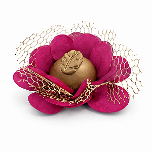 Forminha Imperial - Papel com tela - Fucsia com dourada