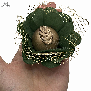 Forminha Imperial - Papel com tela - Verde Musgo com dourada