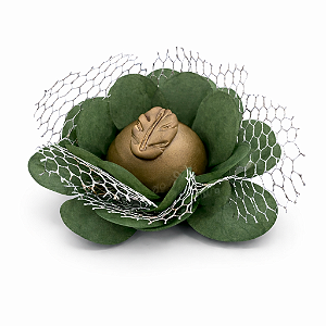 Forminha Imperial - Papel com tela - Verde Musgo com prata