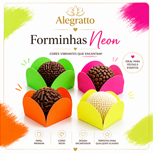 Kit forminhas de Papel 4 pétalas | Nº 7 Neon para doces | Festas | Aniversários