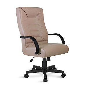 Cadeira Presidente Pompéia Giratória PT Relax C/Braços Bege