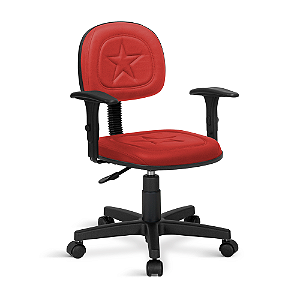 Cadeira Secretaria Estrela Giratória Universal C/Br Vermelha