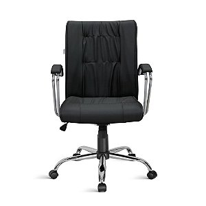 Cadeira Diretor Siena Giratória CR Relax C/Braços Preta