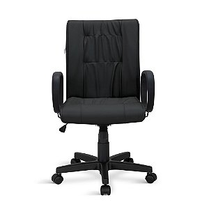 Cadeira Diretor Siena Giratória PT Relax C/Braços Preta