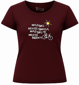 Camiseta Feminina Mais bike, menos fumaça