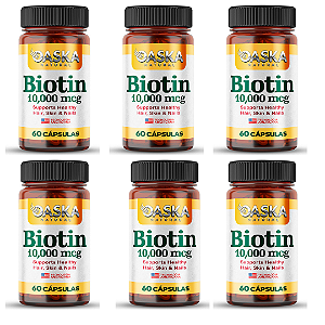 6 Biotin Tratamento de 6 meses 300 cápsulas Biotina Original atacado Oaska