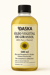 Óleo de Girassol Oaska Natural 500ml – Puro, Rico em Vitamina E e Ácidos Graxos Essenciais