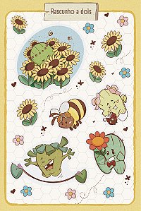 Cartela de adesivos primavera flores