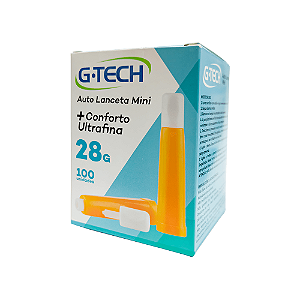 AUTO LANCETA MINI 28G C/100 UNIDADES G-TECH - LARANJA