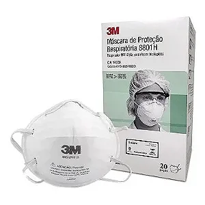 MÁSCARA HOSPITALAR CONCHA SEM VÁLVULA PFF2 3M - BRANCA