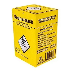 COLETOR PERFURO CORTANTE 3L DESCARPACK - AMARELO