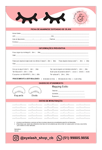 Ficha de Anamnese Cílios